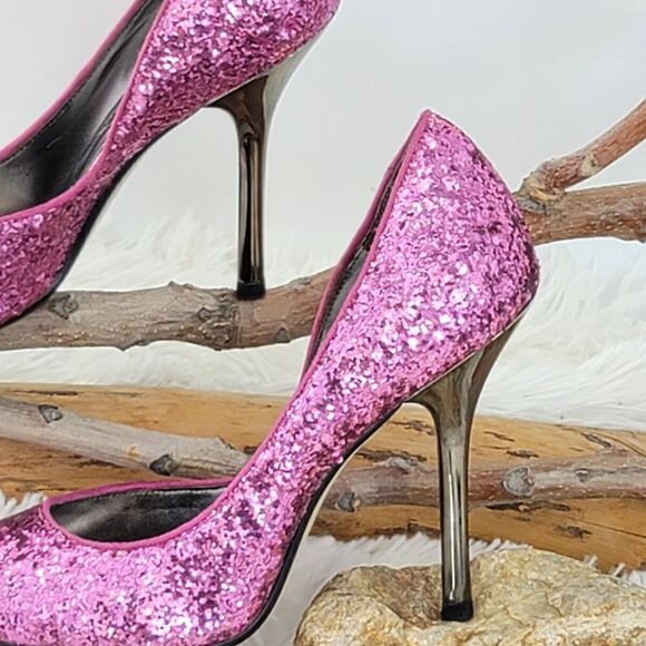 Guess Carrie Lee Barbie pink glitter pumps - Picture 11 of 12